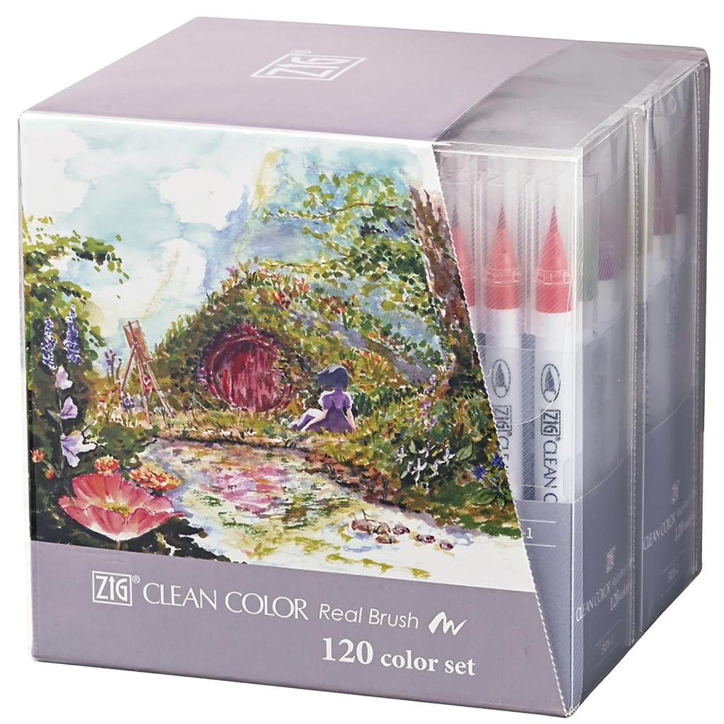 Kuretake Color Pen Brush Pen ZIG Clean Color Real Brush 120 Colors RB-6000AT/120V
