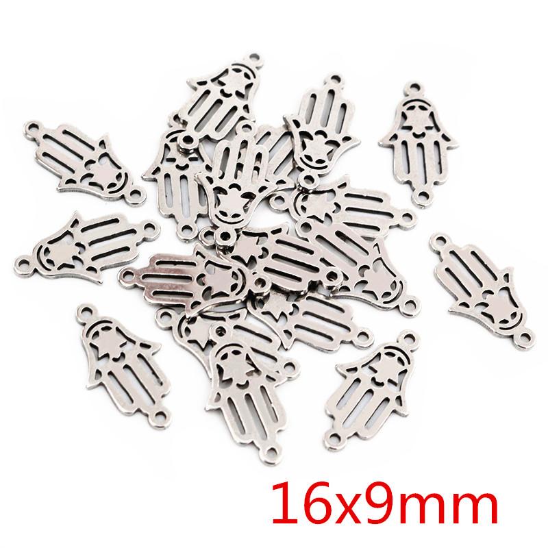 20pcs No Fade 316 Stainless Steel Double Loops Star Heart Cute Charms Pendant DIY Jewelry Findings for Necklace Bracelet