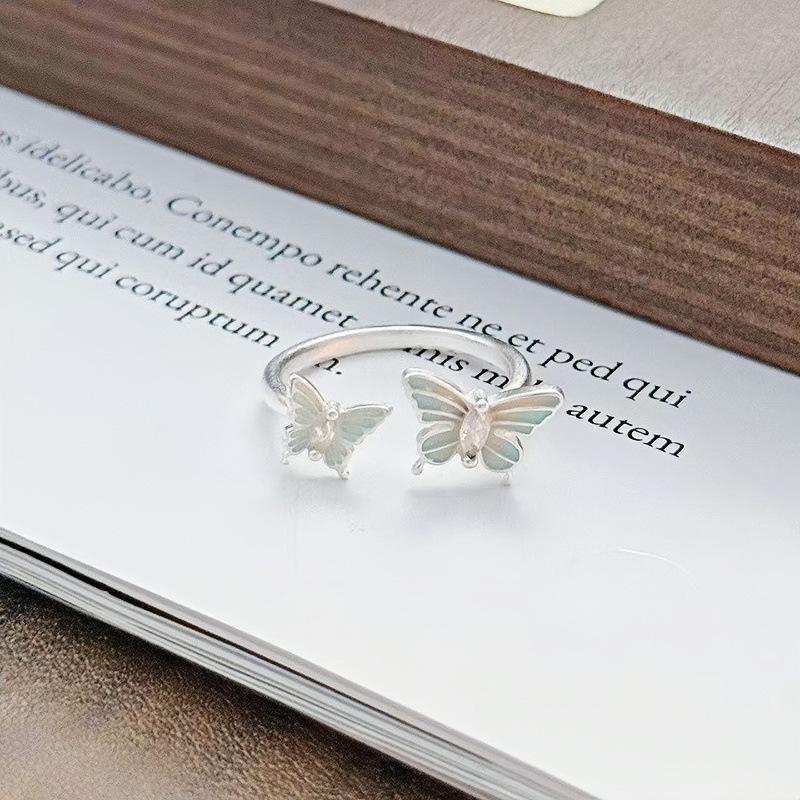 Zircon Enamel Butterfly Open Ring: Luxurious, Versatile, and Stylish for Women