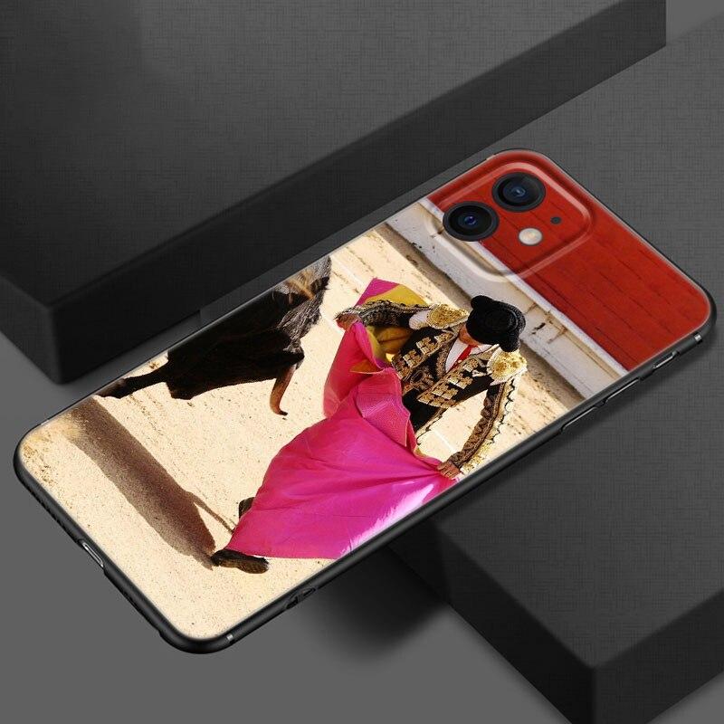 Spansk Matador Mobilskal För Apple iPhone 13 12 Mini 11 Pro XS Max X XR 8 7 6S 6 Plus SE 2020 5S 5 Mjukt TPU Svart Skydd