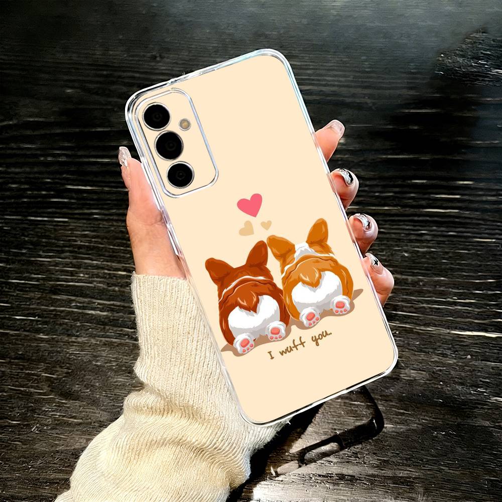 c-Corgi Pet Cute Dog Cartoon   Phone Case For SamsungA10,12,20,21S,30,31,40,50,51,52,70,71 Transparent Cover