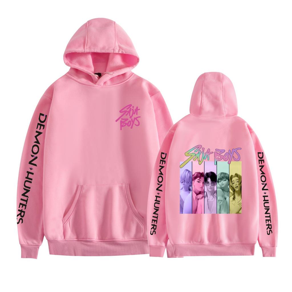 Men Women's Fleece Hooded KPop Demon Hunters Anime Printed Spring Autumn Pullover Sweatshirt Fashion Hoodie Casual New Men Tracksuit Streetwear