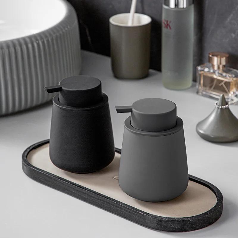 Matte Black Foaming Hand Soap Dispenser Plastic 300ML Modern Minimalist Style for Bathroom & Kitchen Countertop Refillable