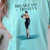 Custom Breakfast At Trinity's T-Shirt Audrey Hepburn Fan Vintage NYC Style Gift for For Her Bridal Party Shower Theme Girls Brunch Shirt