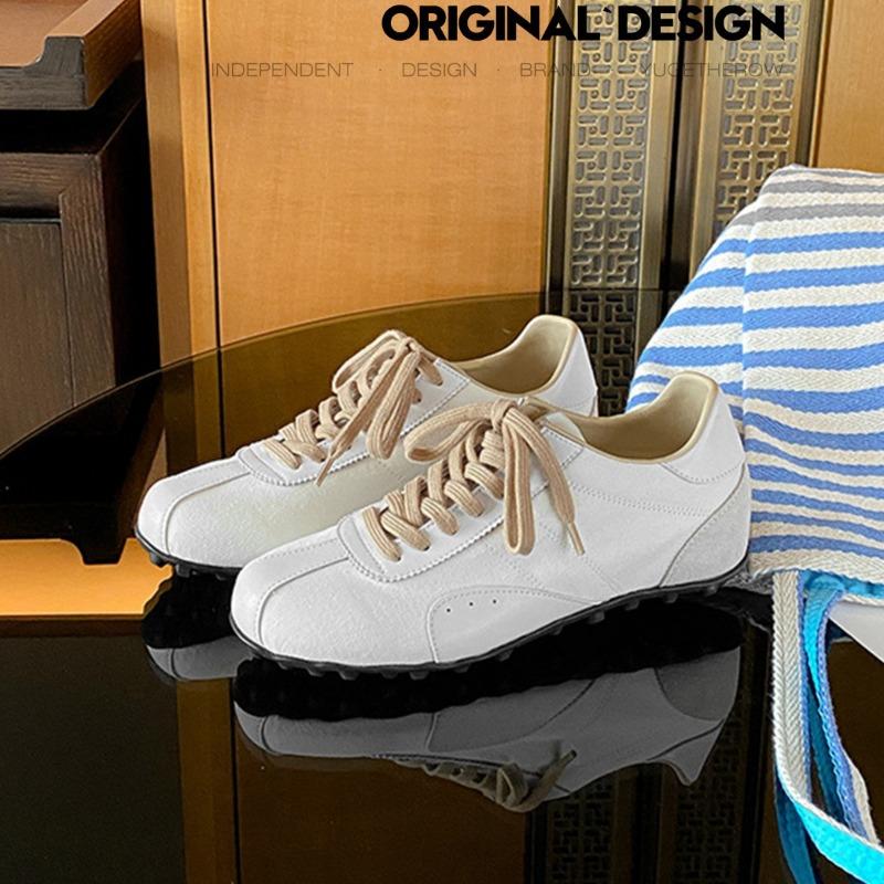 New retro style color matching women's versatile and thin soft-soled casual sports little white shoes
