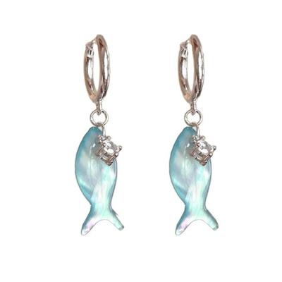 Orecchini Pendenti Pesce Blu Eleganti Accessori per Orecchie Impermeabili Indossabili Quotidiani Orecchini a Pendente Gioielli alla Moda per Donne