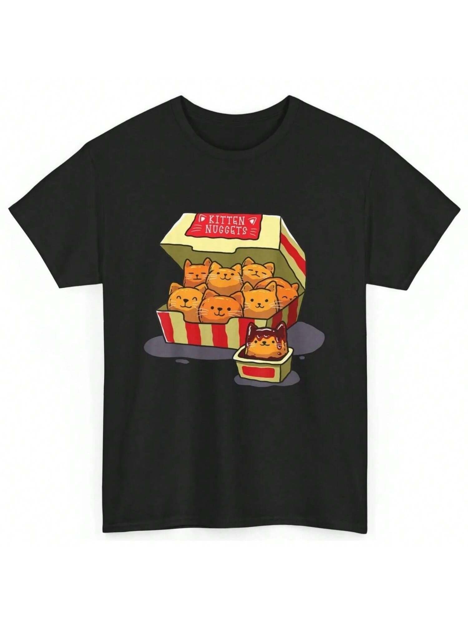 Kitten Nuggets Food Pun Cat Lover Chicken T Shirt S