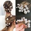 Simulated Pearls U-shaped Hair Pins Handmade Metal Clip Pins Women Girls Bridal Hair Accessories Wedding Hairstyle Design Tools