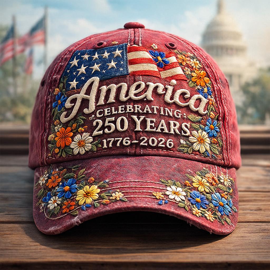 Men's And Women's American Anniversary Commemorative Digital Print Baseball Cap For Adults With Retro Elements