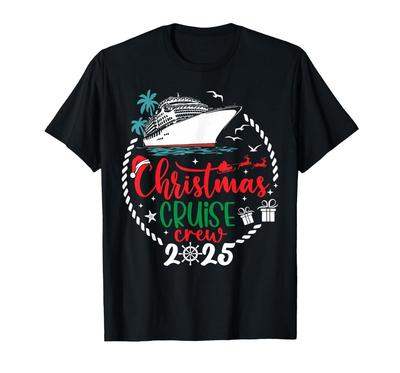 Julkryssningsbesättning 2025 Jul Familj Pyjamas Helg Rolig T-shirt S-3XL Q8748