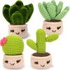 Crochet Kit for Beginners, 4 PCS Succulents Crochet Kit,Beginner Crochet Kit