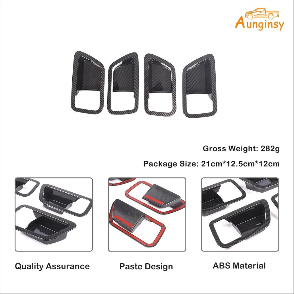 Aunginsy 4PCS Inner Door Handle Bowl Trim Cover Compatible with Toyota Tundra/Sequoia 2022-2026, Interior Front Rear Door Grab Pull Handle Cup Bowl