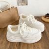 XY-A267 latex insole/mesh breathable thick-soled white shoes women's shoes 2025 casual round head board shoes sports