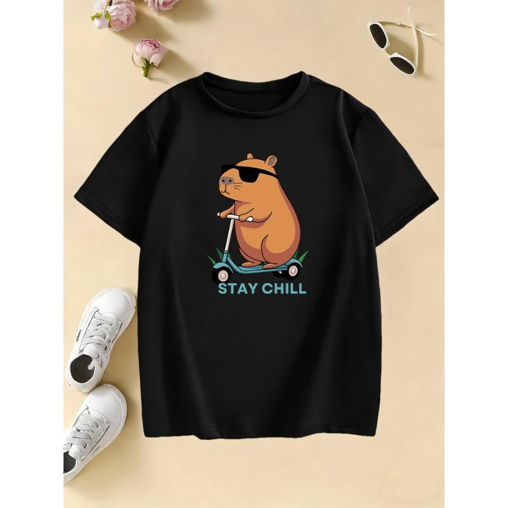 Magliette Divertenti Alla Moda Capibara Design di Moda Manga Bambini Maglietta per Bambini Ragazzi Ragazze Estate Primavera Top Casual Maglietta