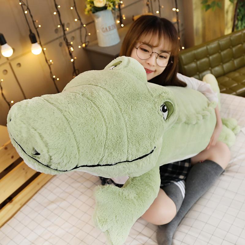 Grande Coccodrillo Sezione Sdraiata Cuscino Peluche Tappetino Coccodrillo Peluche Animale Morbido Ripieno Giocattolo Bambole Peluche Cartoon Regalo Bambini Ragazza