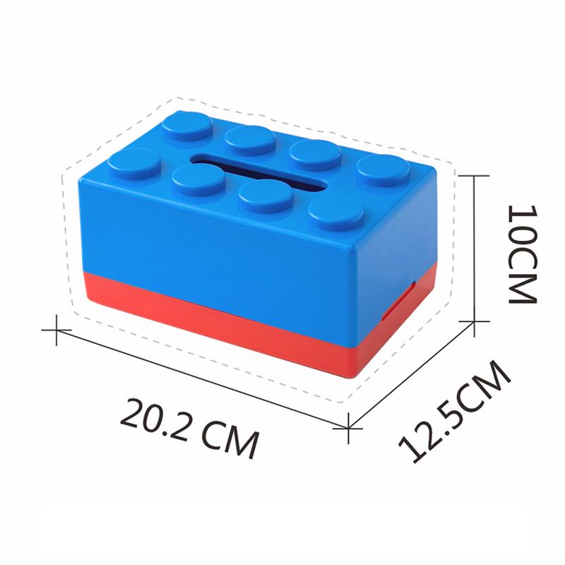 Double Color Building Block Tissue Box with Spring Wall Mounted Tissue Holder for Bathroom Kitchen Home Tissue Case Organizers