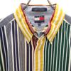 Tommy Hilfiger 90s Old Flag Tag Striped Pattern Short Sleeve Cotton Shirt Men's Used