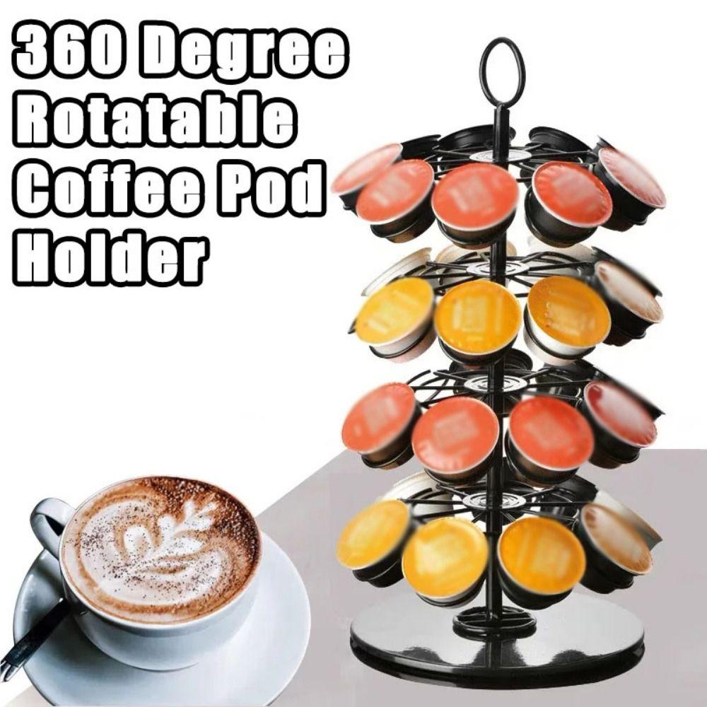 360 Degree Rotates Coffee Capsule Stand Holds 36 Pods Capsule Display Rack for Home