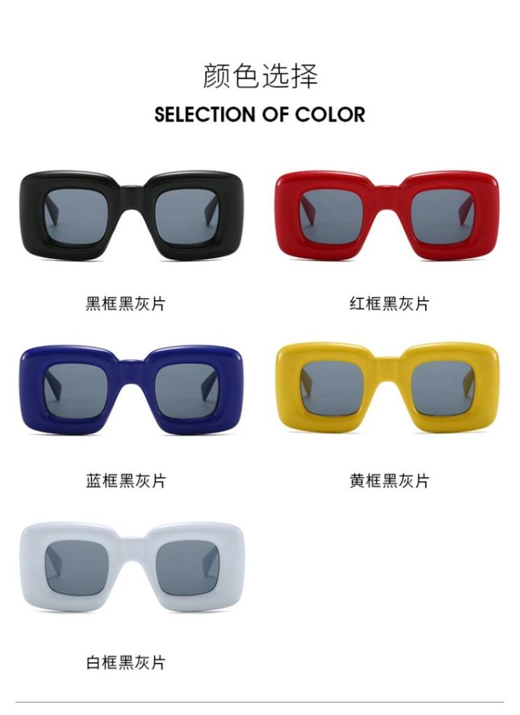 Funny Y2K Square Candy Color Women Sunglasses Shades UV400 Fashion Brand Designer Boys Girls Red Yellow Unique Glasses