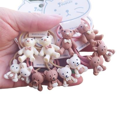 2PCS Dessin Animé Lapin Ours Mignon Enfants Élastiques à Cheveux Enfants Attaches Cheveux Filles Accessoires Cheveux Coiffe Bébé