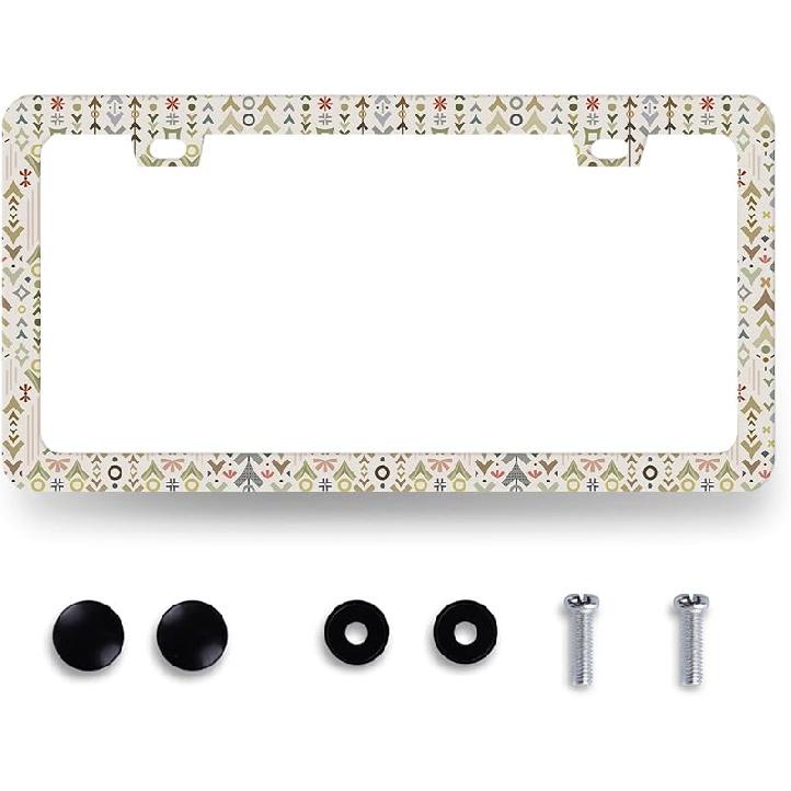 Hummingbird License Plate Frame Cherry Blossom Pink Flower License Plate Holder Colorful License Plate For Car Decoration Stainless Steel Bird Car