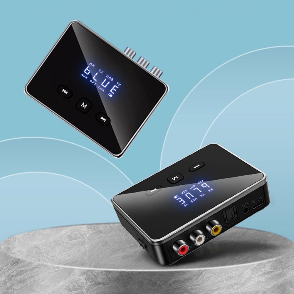 BT 5.4 Transmitter Receiver with RCA 3.5mm AUX & Display BT Adapter Wireless Adapter for TV/Car/PC/Home Stereo/Speakers
