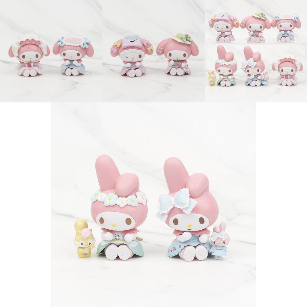 Cute My Melody Pvc Figurine Adorable Collectible Blind Box Cake Car Ornament