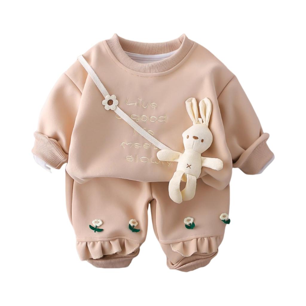 Kids Casual Long-Sleeve Set, Comfortable Daily Wear Outfits
