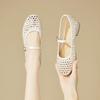 Fashion The 2025 New Fairy Style Mary Jane Water Diamond Shallow Toe Sandals for Women with Mesh and Perforated Holes