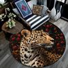 Runder Leoparden-Teppich, Teppich für Wohnzimmer, Schlafzimmer, Sofa, Spielzimmer-Dekor, Rutschfeste Fußmatte