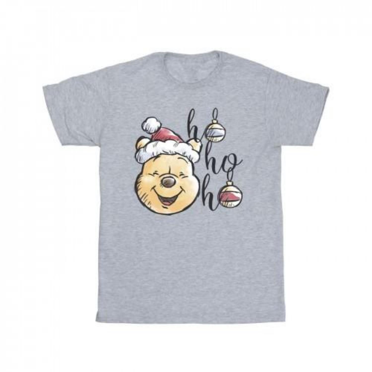 Disney Mens Winnie The Pooh Ho Ho Ho Baubles T-Shirt S чёрный