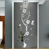 3D Floral Tree Trunk Mirror Wall Sticker Decoration, DIY Sticker for Living Room, Bedroom Background Wall, and Wardrobe