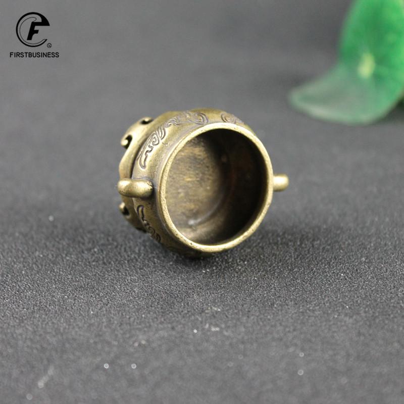 Pure Copper Small Beast Face Incense Burner Brass Mini Pocket Chinese Style Hollow Incense Cute Buddhism Desk Home Decor Burner