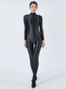 Sexy Women'S Jumpsuit High Elastic Satin Shiny Shaperwear Bodysuit Woman Clothing Nightclub Dance Wear Elegant Party Tights