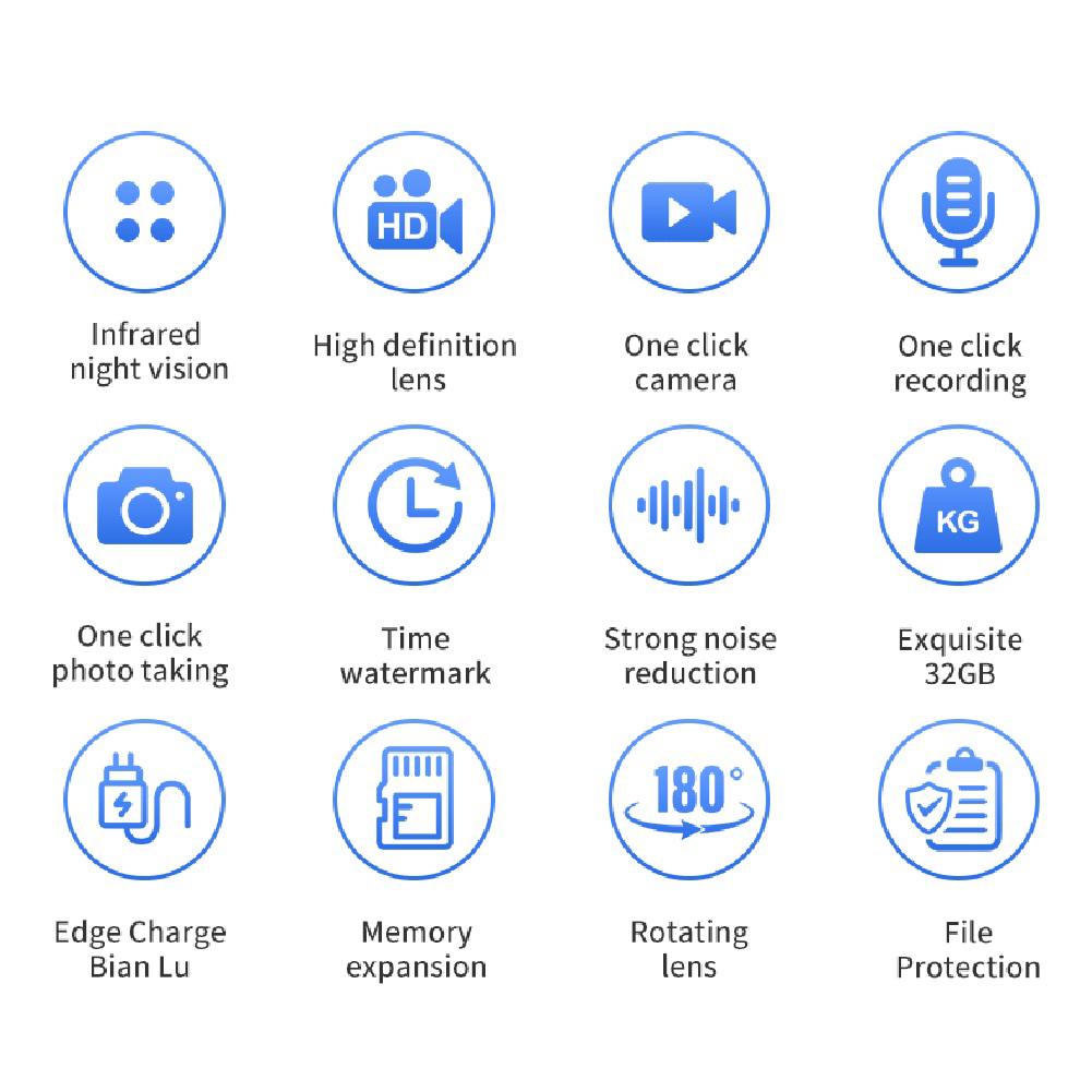 HD 1080P Mini Body Camera 180° Rotatable Lens WiFi Wearable Worn Bodycam Night Vision Sport Bike Outdoor Video Recorder