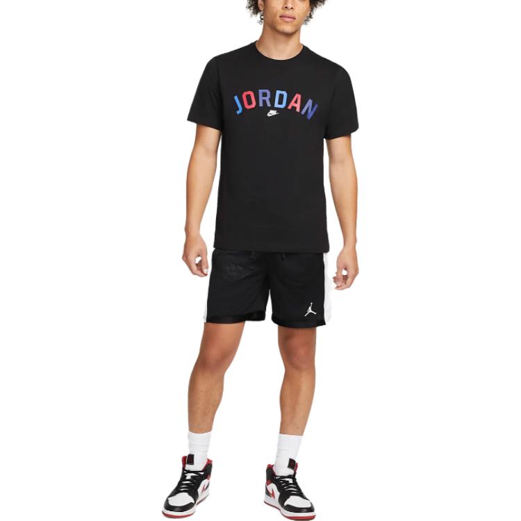 Jordan SS23 Solid Color Logo Drawstring Pocket High-Waisted Shorts Men Shorts Black DH9077-010