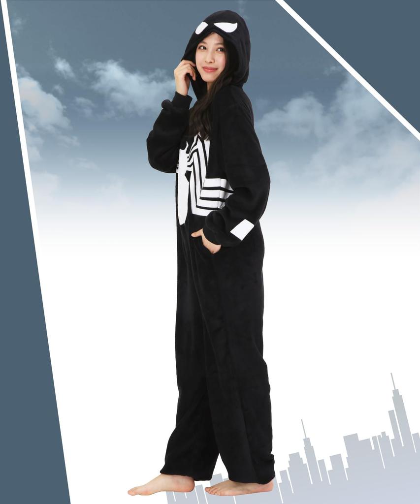 Marvel Black Fleece One Size Fits [SAZAC] Spider-Man Kigurumi, All, DNY-084