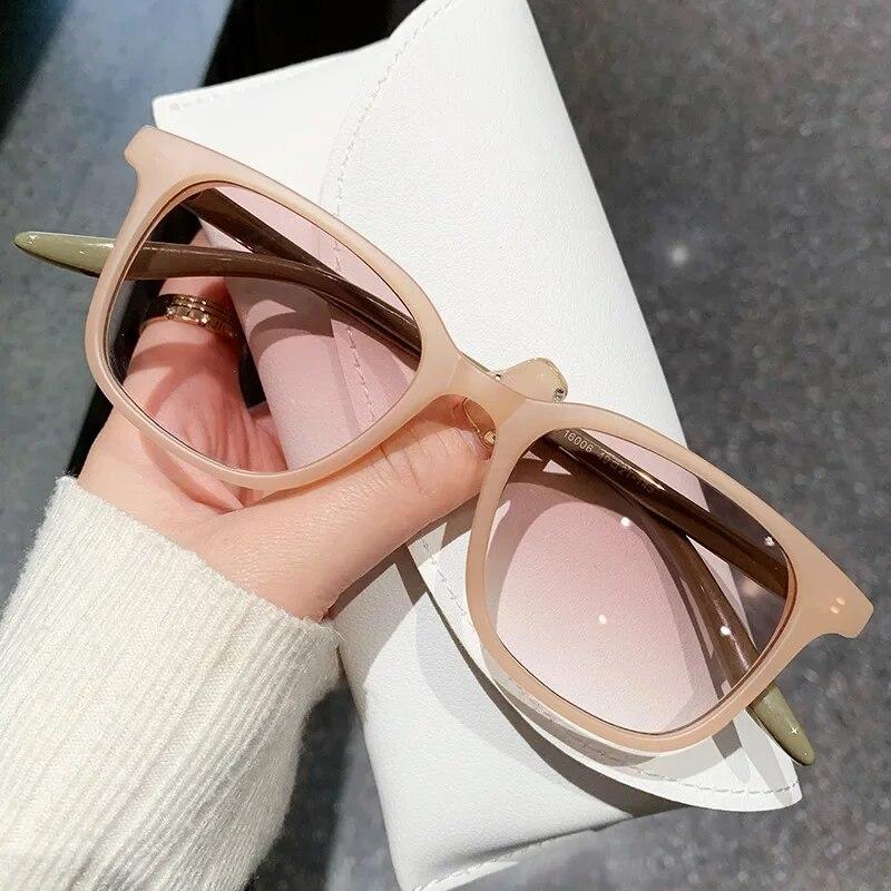 Women Trendy Square Frame Sun Glasses Ladies Cat Eye Gradient Sunglasses Unisex Fashion UV400 Sun Shade Party Decoration Eyewear