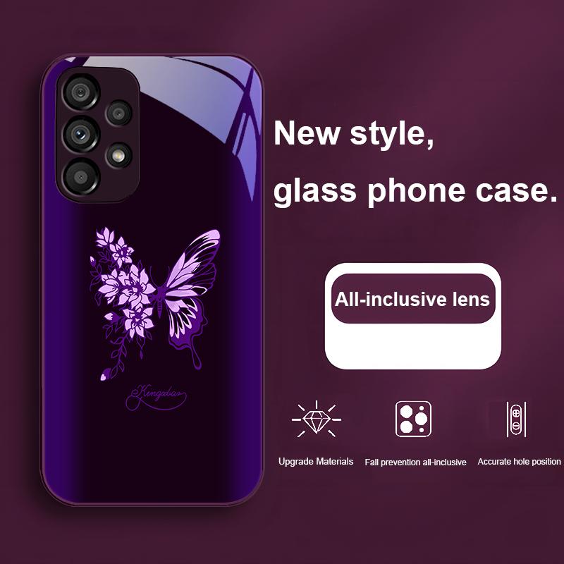 

Verde Mariposa For Samsung Galaxy Note 8 9 S10 Plus S20 S21 FE S23 Ultra A70 72 73 50 51 52 53 Tempered Glass Phone Case Samsung S23 Ultra