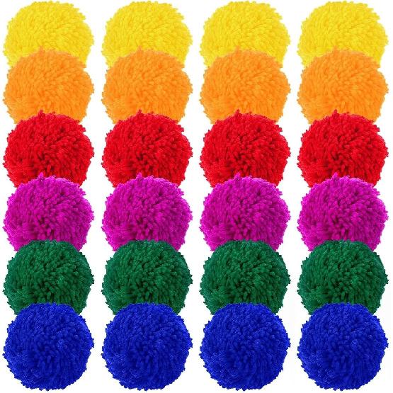 24 Pcs Kickballs Dodgeballs 4 Inches Soft Acrylic Yarn Dodgeballs Playground Balls Large Hand Ball Physical Education Equipment for Kids Adults