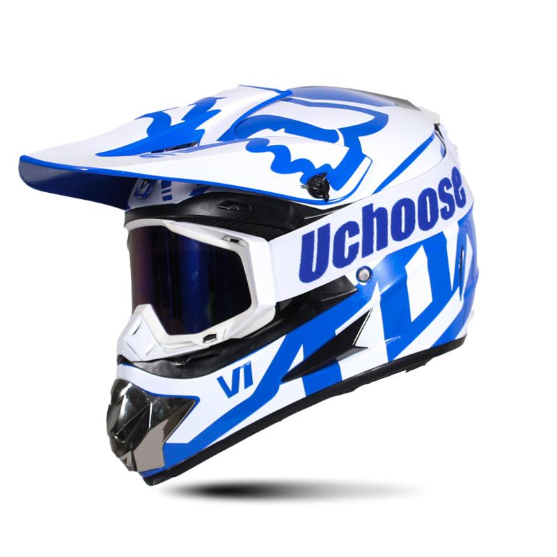 Four-Season Full-Face Off-Road Motorcycle Helmet with Goggles for Mountain Racing and Downhill