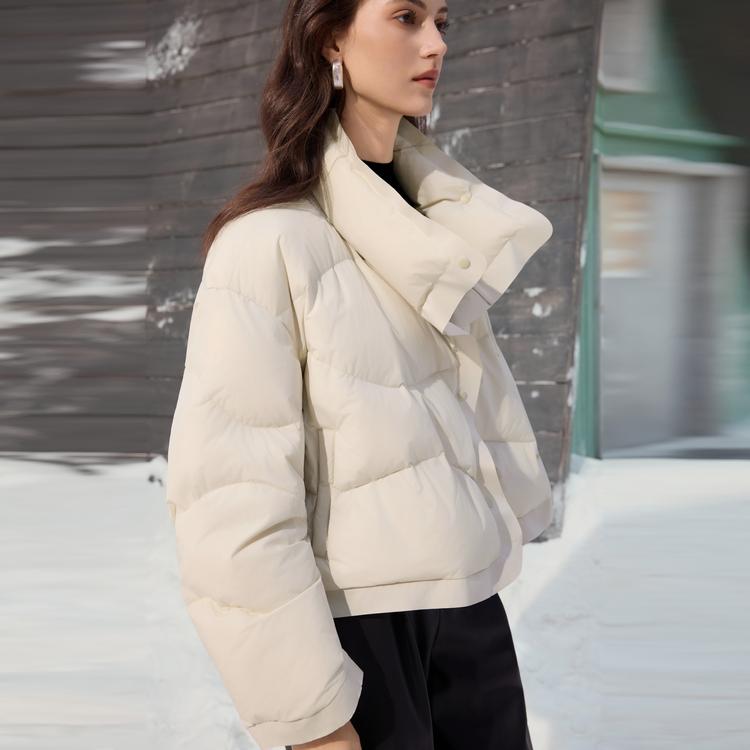 ELLE French Style Loose Basic High-End Casual Versatile Long Sleeve Stand Collar Warm Down Jacket Women outerwear L8WYS004