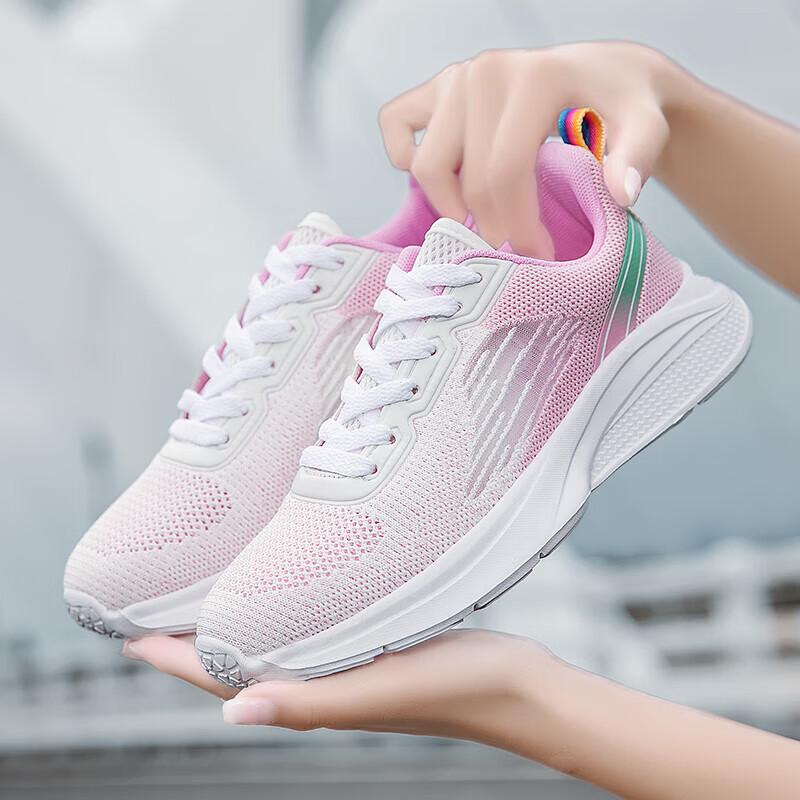

Professional running shoes women s marathon running shoes lightweight shock absorption soft sole ultra-light gym morning running special sports shoes 42 розовый