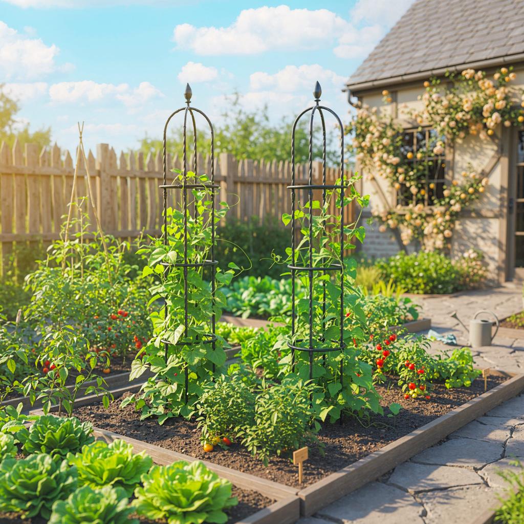 Garden Trellis 2 Pack 174 Cm Obelisk Plant Support Made Of Steel Removable Plant Stake For Climbing Plants Rose
