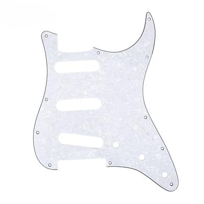 Musiclily 11-Hole SSS Stratocaster Pickguard for Fender USA/Mexico Standard ST Stratocaster Electric Guitars, 4-Piece White Pearl