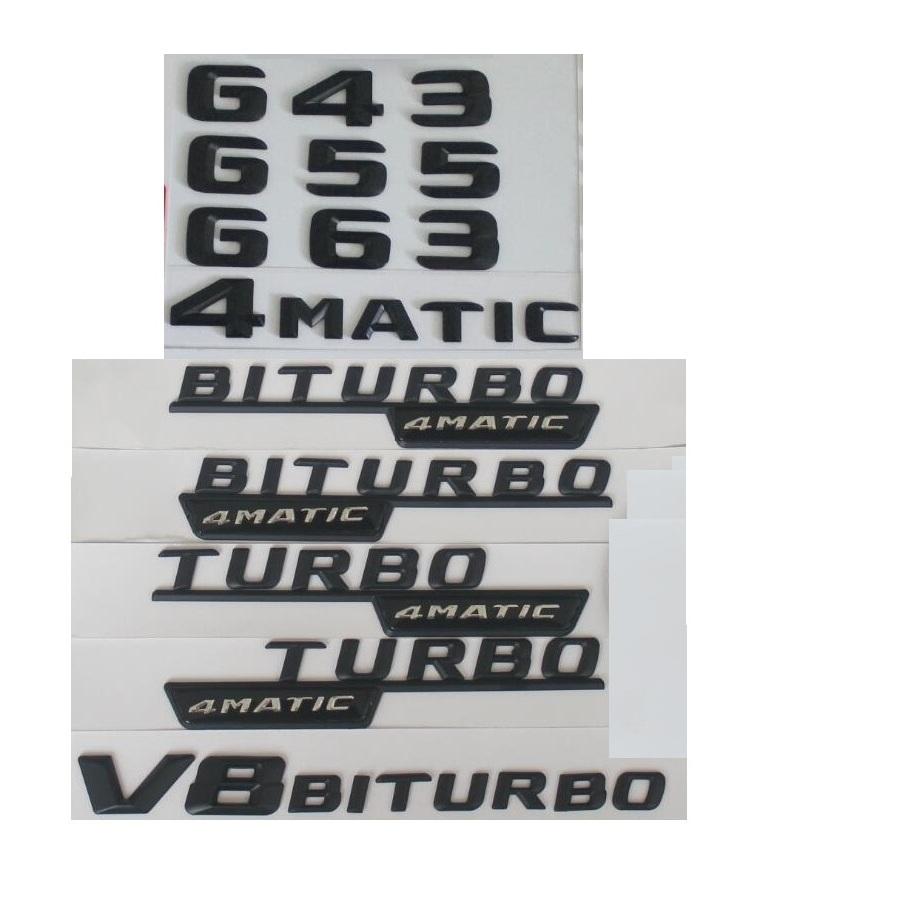 3D Matt Black Trunk Letters Emblems Badges Sticker for Mercedes Benz G43 G55 G63 G65 V8 V12 BITURBO AMG 4MATIC FS9