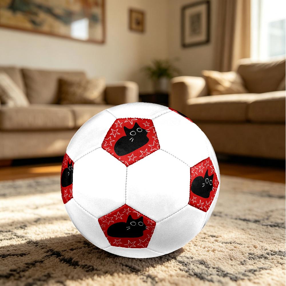 1pc Black Cat Stars Soccer Ball Size 5 Football Machine Sewn Indoor/Outdoor Universal Football Q66