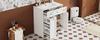 76 x 47 x 86 cm, Lavabo Autoportante, Laccato, Lavabo in Ceramica a Prova di Perdite, 8 Cassetti, Basso Rumore, Cerniere Soft-Close, Maniglie Argentate, Bianco.