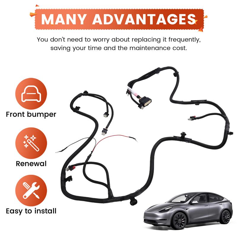 T39c-For Tesla Model Y 2020-2024 Front Bumper Wiring Harness Without Fog Lights 1489045-01-D