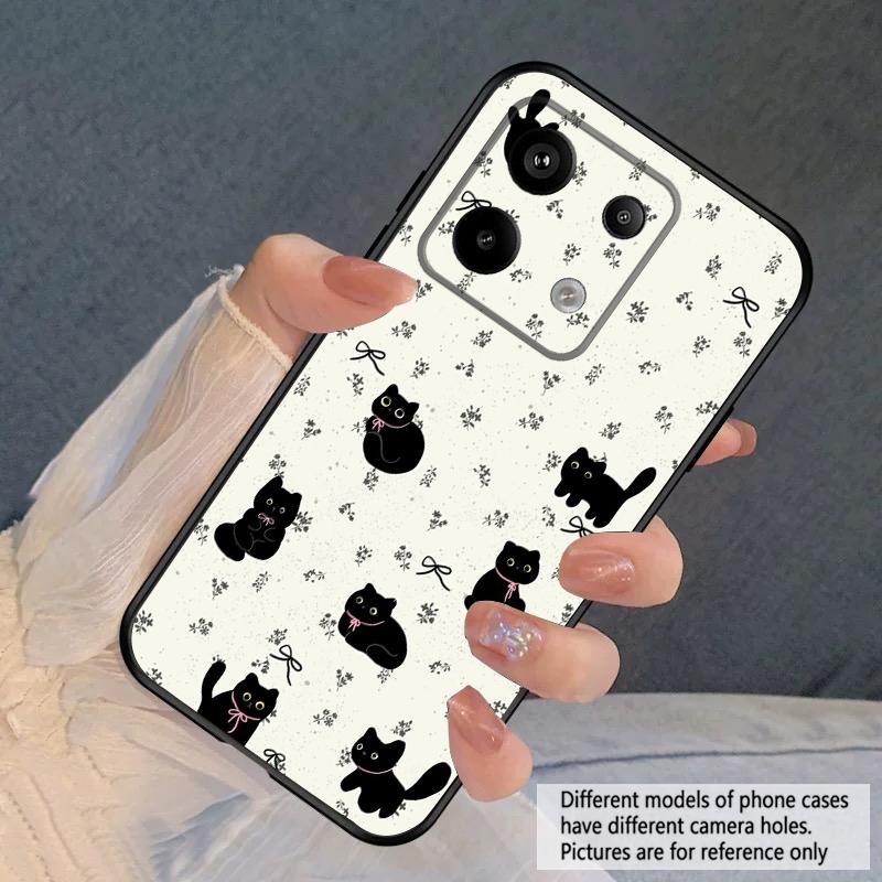 Cartoon Moon Cat For Redmi Note 9 9S 10 11 12 12S 13 Pro Plus 5G India 14 Pro 4G Global 14S 13C 14C silicone soft phone case